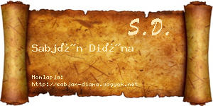 Sabján Diána névjegykártya