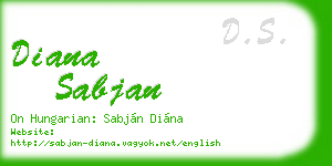 diana sabjan business card