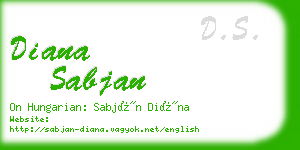 diana sabjan business card